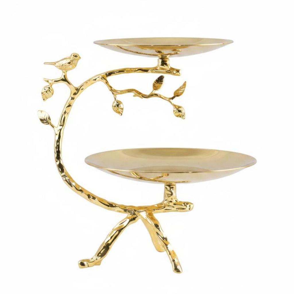 Double Layer Fruit Tray Electroplated