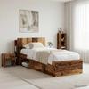 Headboard Cabinet with Storage Reclaimed Wood Effect Wood Based Material