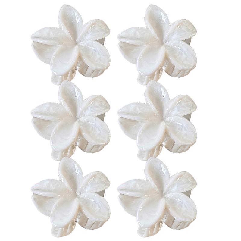 Farbverlauf Frangipani Haarspange Damen Vielseitig Süß Resort Fee Haifisch-Clip Vintage Haaraccessoires
