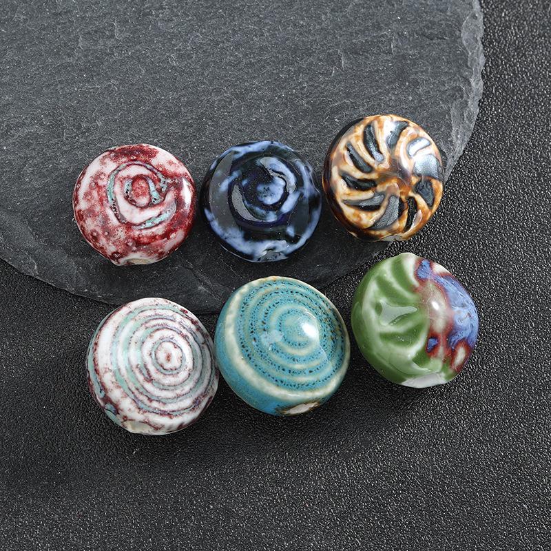 Handmade Ceramic Beads: Irregular, Windmill Design for DIY Necklace and Jewelry Making