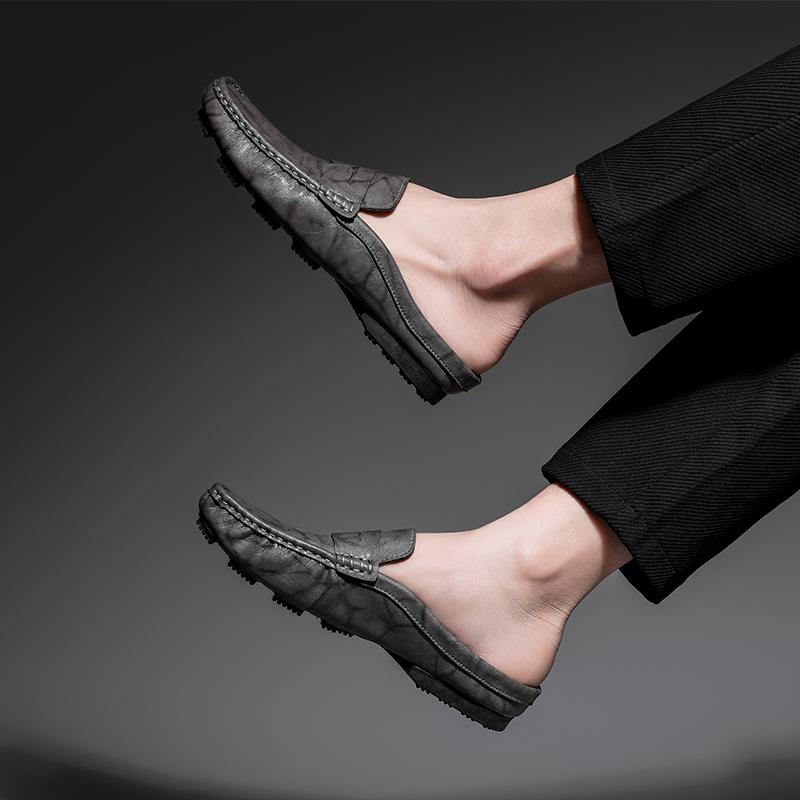 Fashion New Black Mens Half slippers Casual Business Men Summer Sandals Summer Comfortable and Breathable Outdoor Party Walking Shoes