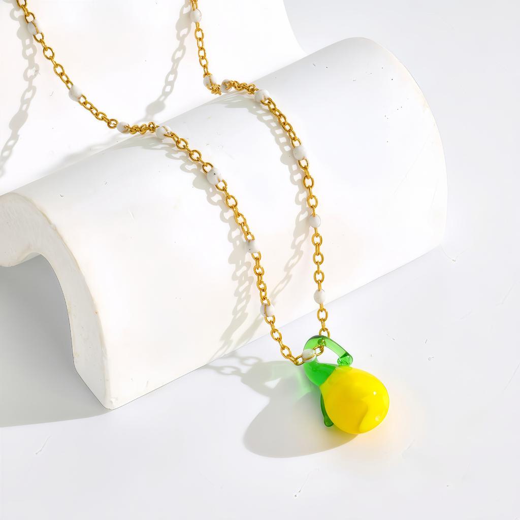 Color Dopamine Fruit Series Pendant Necklace Summer Niche Simple Versatile Do Not Fade