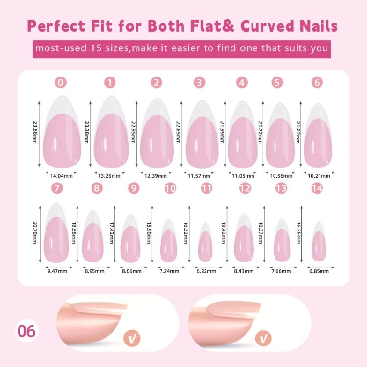 150 Pieces French Manicure Press On Nail with Pre Coated Base Easy To Apply False Nail T for Creating Stylish Nail Art