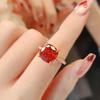 Premium Ice Flower Cut Medela Small Sugar Cube Ring Luxury Caramel Color Purple High Carbon Diamond Rose Gold Diamond Ring Women