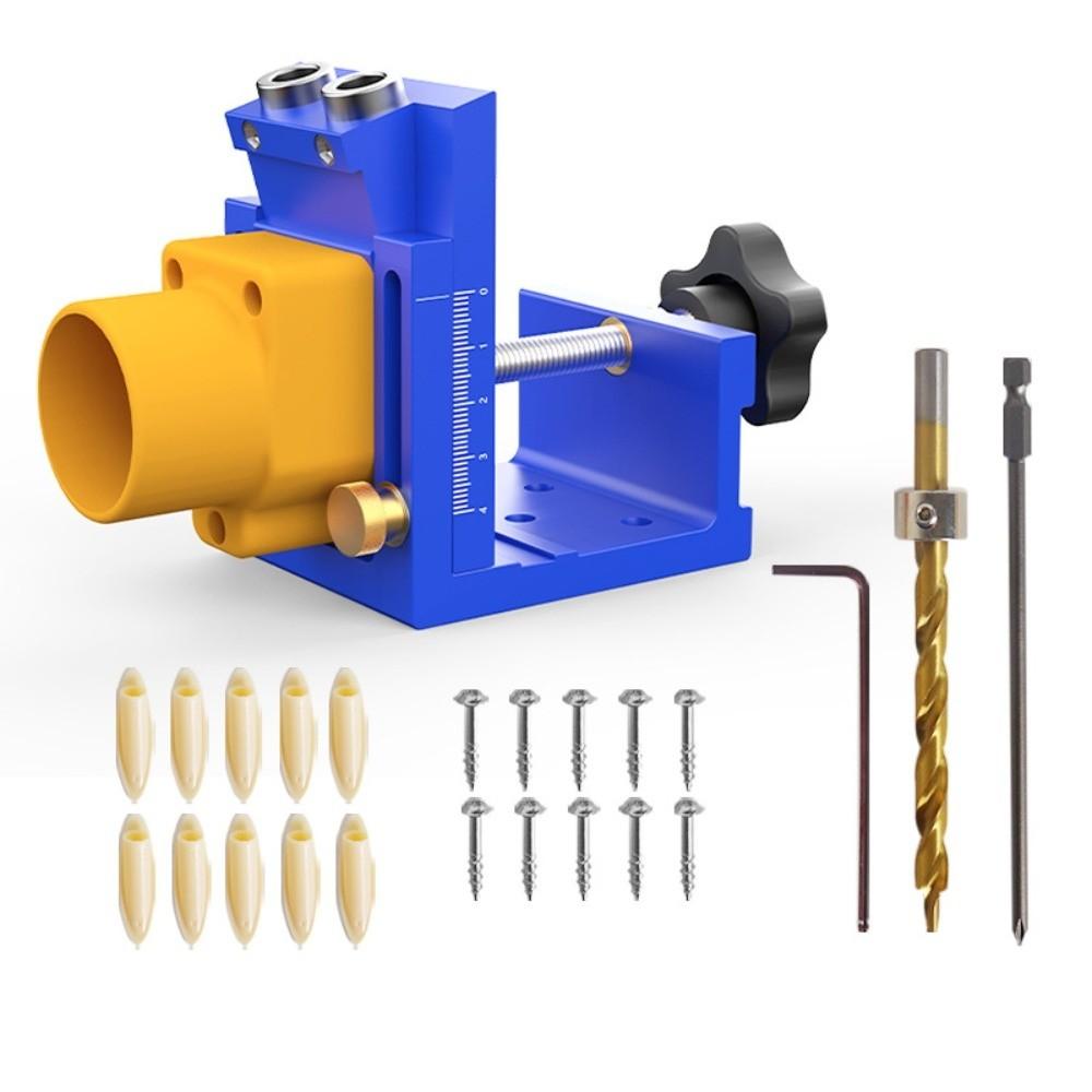 

Precise Scale Woodworking Guide Wear-resistant Drilling Guide Fixture Carpentry Work синій