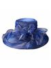 Wide Brim Organza Flower Hat For Women Tea Party Wedding Church Evening Event
