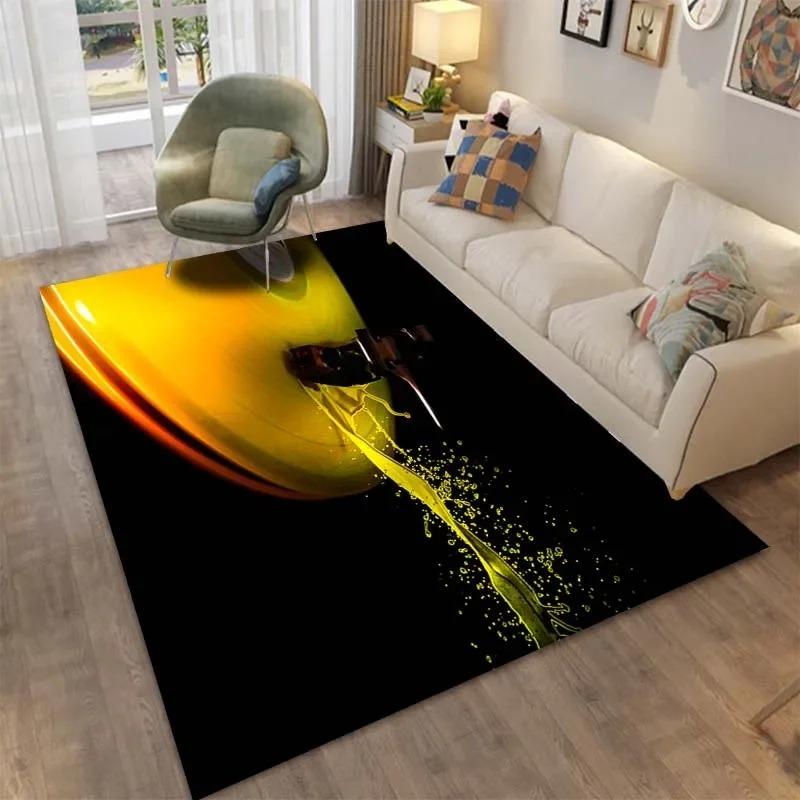 Multi-Size Retro Music Phonograph Recording Rug Living Room Bedroom Sofa Decorative Carpet, Kid's Room Non-Slip Mat Fast Arrive