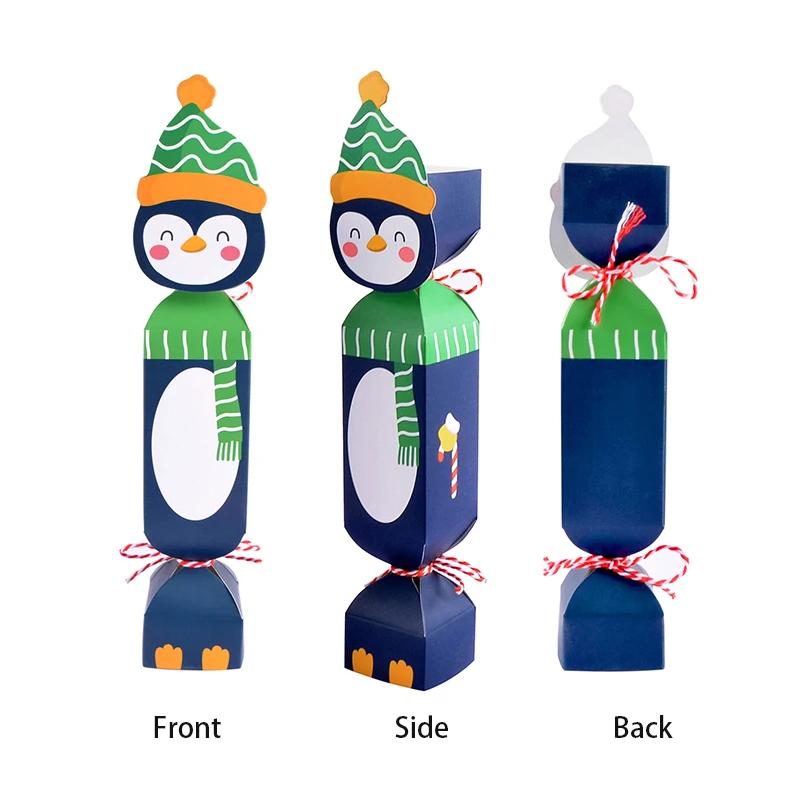 Різдвяна подарункова коробка для пакування подарунків, подарункові пакети, мультяшний дизайн, DIY 3D дизайн, товари для вечірок, для упаковки цукерок, креативні, 24 шт./набір