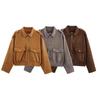 European & American Women's Suede Texture Jacket Coat