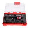 Countersink Drill Bit Set Kit with Limit Adjustable Depth Stepped for Concealed Screws Wood Metal Red