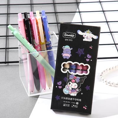 6 Τεμάχια Kawaii Στυλό Gel Γρήγορου Στεγνώματος Μαύρο Μελάνι Στυλό Πίεσης Στυλό Γραφής Χαριτωμένο Σετ Στυλό