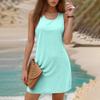 Women's Fashion Casual Solid Color Round Neck Sleeveless Dress