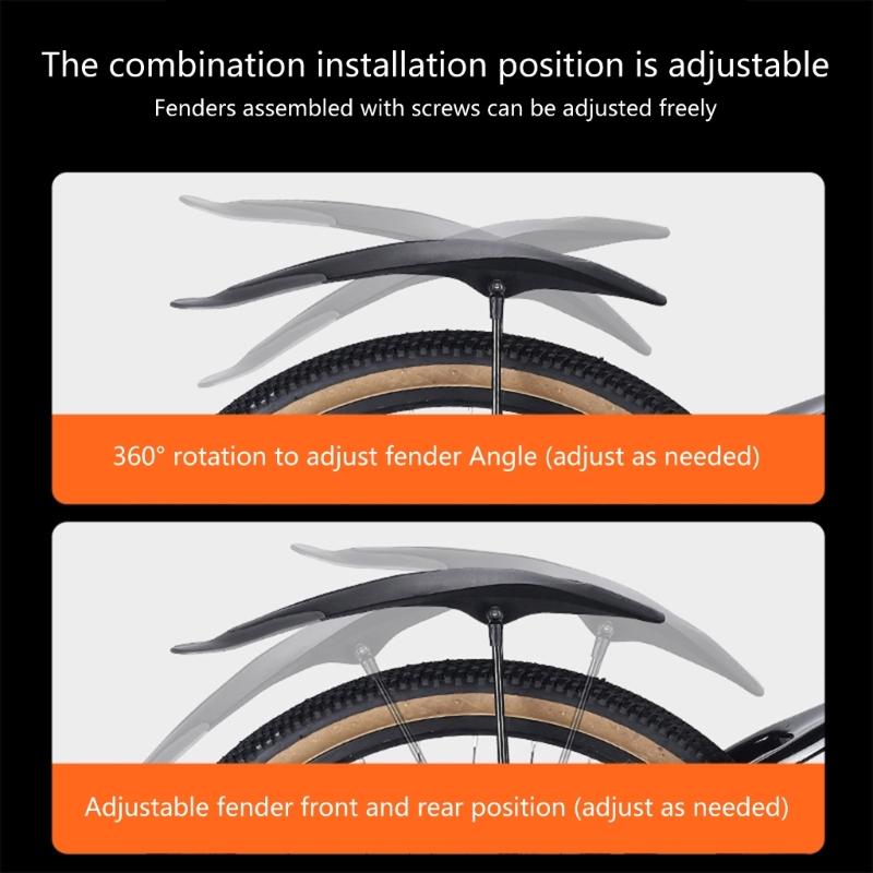 1 Set of Bicycles Front Rear Mud Guard for Mountain Bikes, Bicycles Mud Flap Adjustable Bicycles  Front Rear Mudguards
