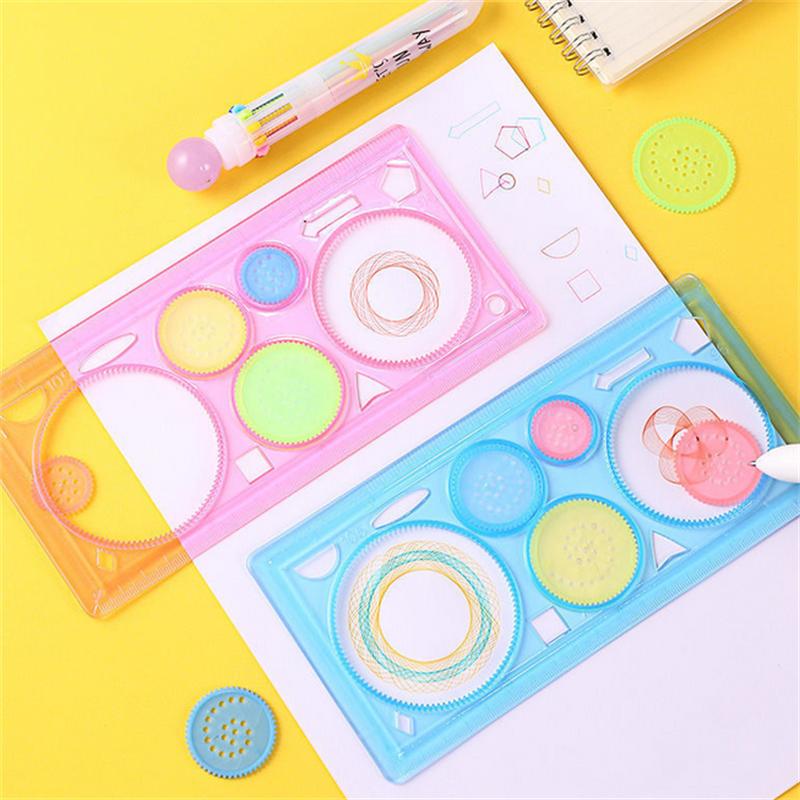 1 Set Geometry Spirograph Drawing Stencils Painting Template Art Crafts Creative Kids Educational Toy Variety of Flowers Ruler