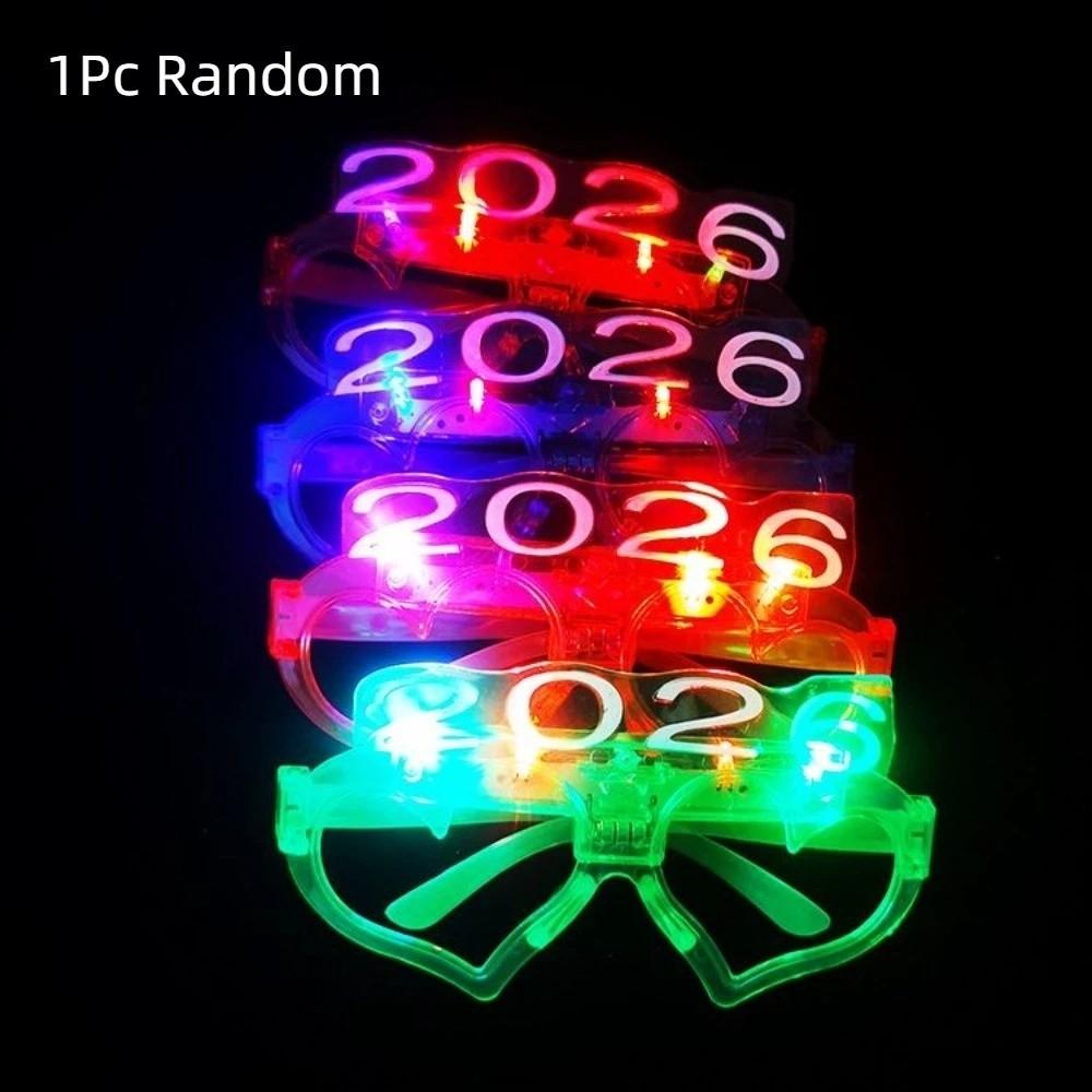 Square/Love Heart Shape 2026 LED Glow Glasses LED Glow New Year Party Glasses Rave Nightclub
