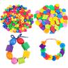 30/50pcs Threading Block Toys Plastic Bead String Bundle DIY Developmental Toys Children Birthday Gift Early Education TMZ