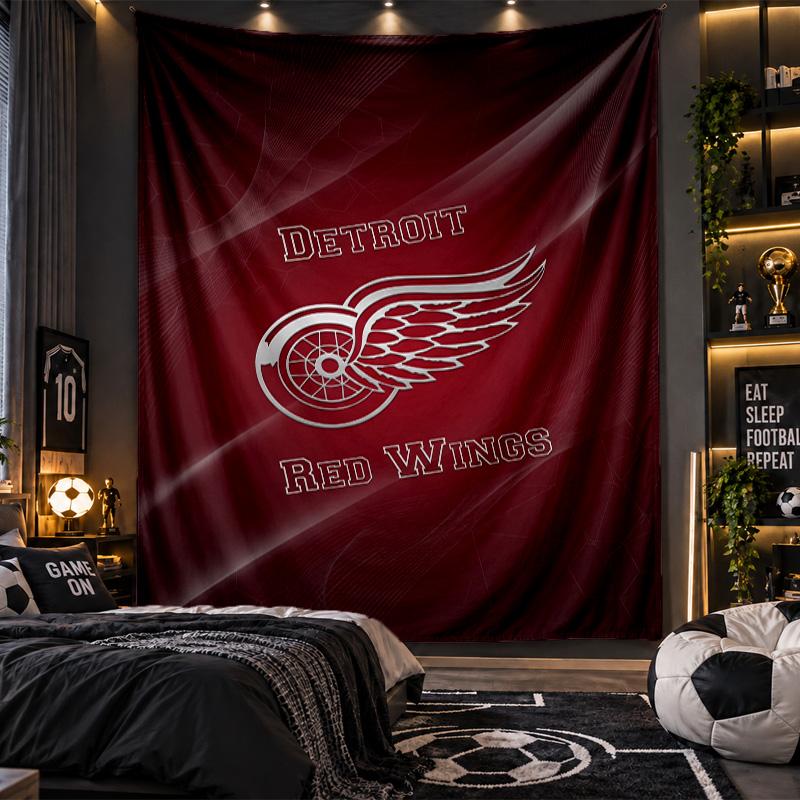 Wall Hanging Tapestry Detroit Red Wings Print Cloth for Living Room Bedroom Home Decor