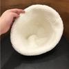 Double-sided Suede Lamb Wool Plush Warm Basin Hat Female Winter Solid Colr Balck Bucket Hat Women