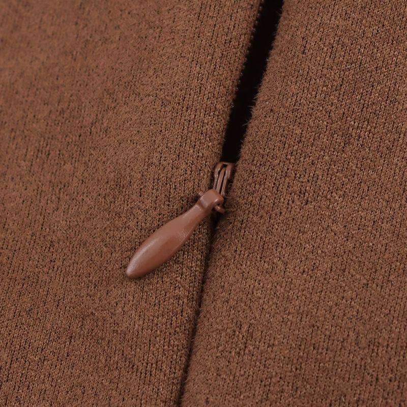 Kaslead New Arrival Women's Clothing Fashion Style Fashion with Belt Suede Texture Effect Dress 4344157