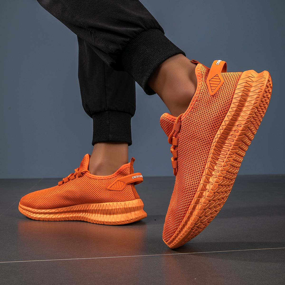 

Men s Running Shoes Lightweight Breathable Sneakers For Men Anti Slip Casual Sports Shoes Women Vulcanized Walking Shoes 39 помаранчевий