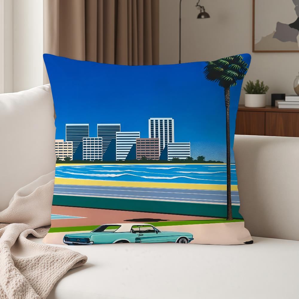 Hiroshi Nagai Vaporwave Japan Pillow Case Suitable For Bedrooms Living Rooms Cars Home Decoration