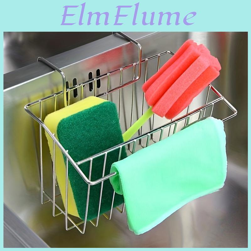 Super Sponge 1pc Sink Holder Sturdy Hooked Design Kitchen Sink Caddy Organizer For Dish Cloth Soap Dishwashing Liquid Drainer