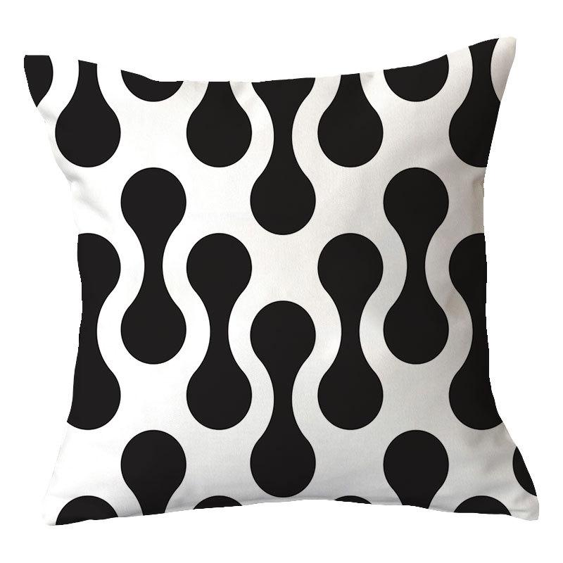 Simple New Blue Geometric Plush Pillowcase Home Fabric Sofa Pillow Cushion Cover