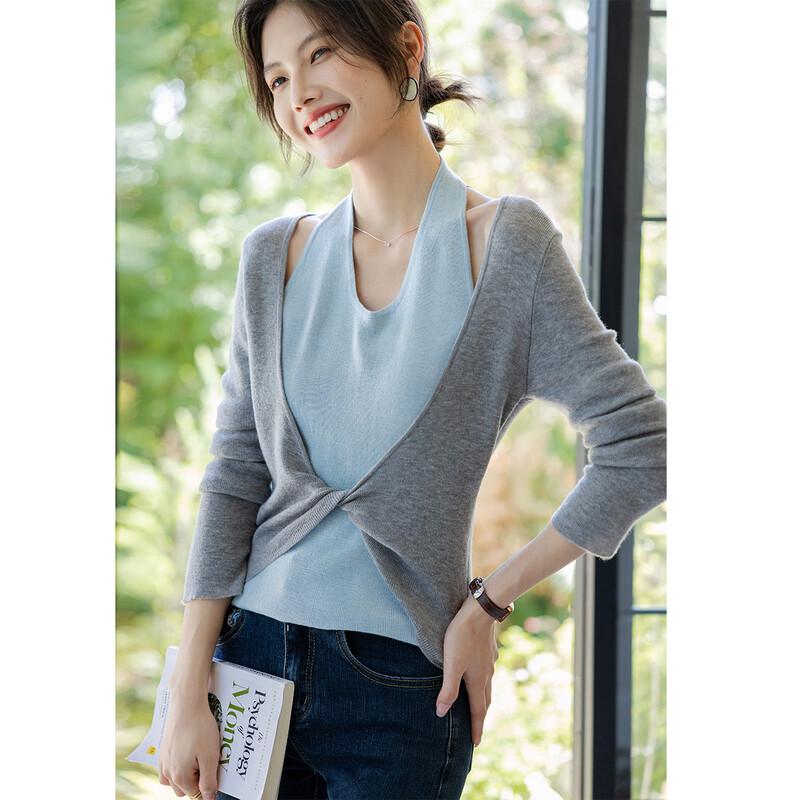 Mokana Women's Faux Two-Piece Long-Sleeve Knit Top