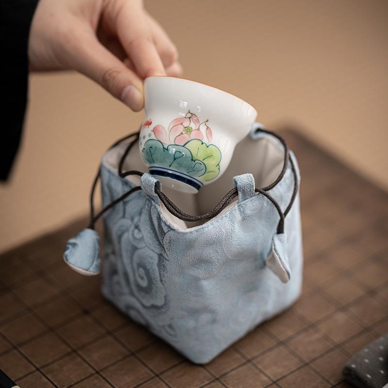 Hand-Painted Jade White Tea Cup Set - Kung Fu Style Porcelain with Gift Box