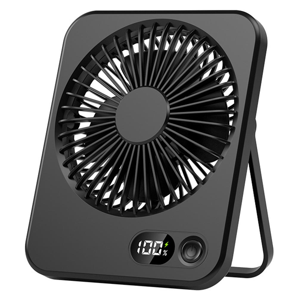 

Ultra Thin Desktop Fan Digital Display 5 Speeds Adjustable Cooling Fan with Foldable Stand Black