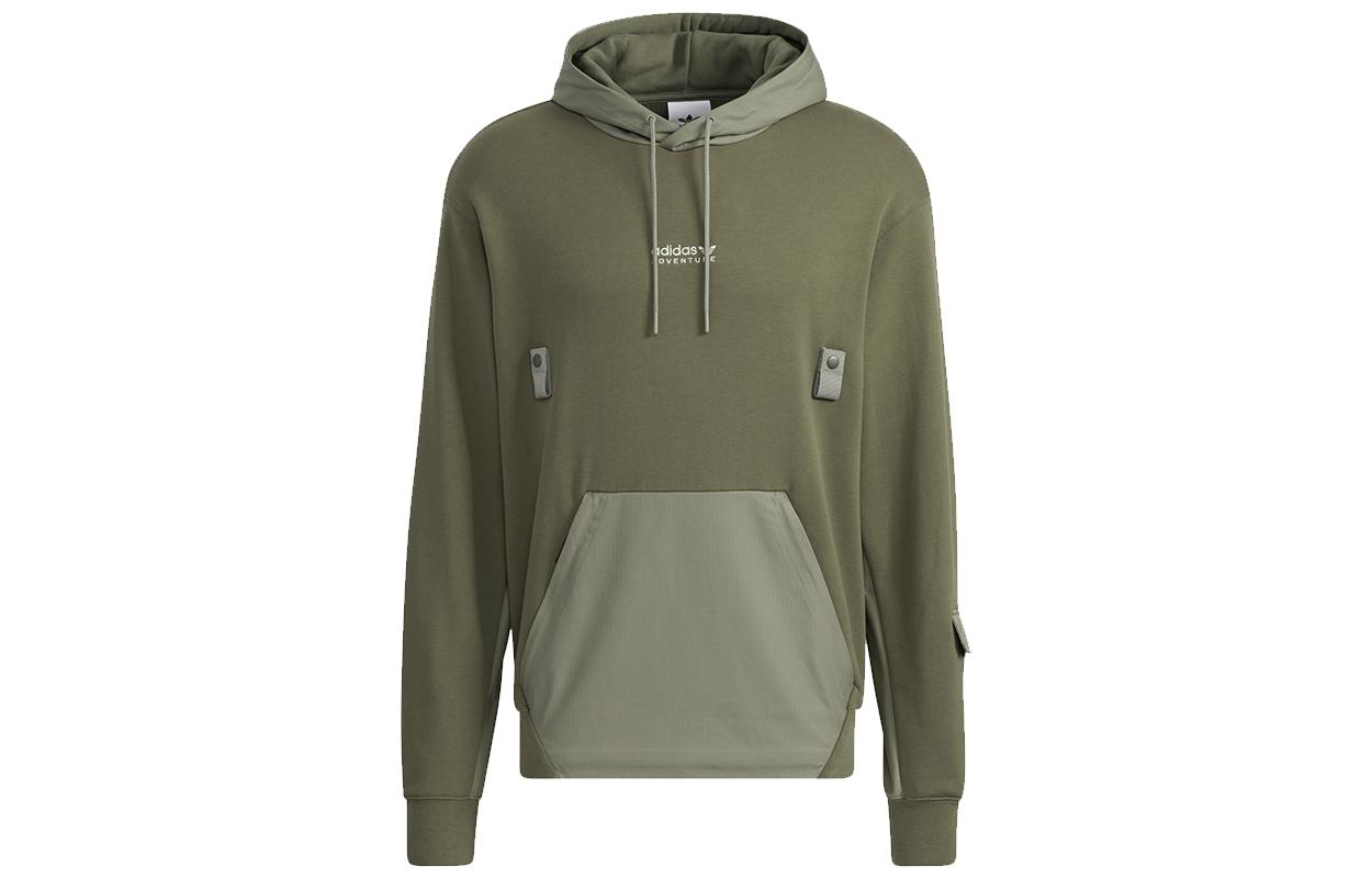 Adidas Originals Sweatshirts Men s Olive Hooded Moderate Regular HC0363 S