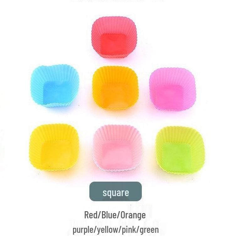 Set di 7 stampi per torte in silicone da 7 cm: Forme di Stella, Cuore, Quadrato, Fiore