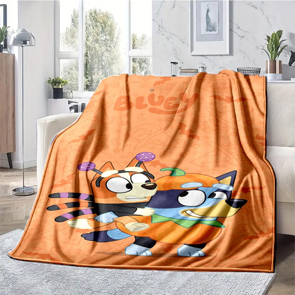 Manta Impresa con Tema de Bluey - Perfecta para Sofá, Cama, Viajes y Uso al Aire Libre | Lavable a Máquina, Acogedora y Duradera.