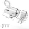 4PC Self-Locking Spring Gate Latch Aluminum Alloy Safety Bolt Lock for Wooden Fence Pool Gate Cabinet Window