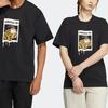Adidas Originals Valentines Day American Retro Waffle Cartoon Pattern Logo Print Crew Neck Sports Short Sleeve T-Shirt Unisex T-Shirt Black HZ5350