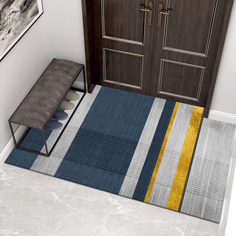 Europe Style Geometry Stripe Carpet Living Room Sofa Bedroom Study Kitchen Entrance Door Mat Non-slip Fashion Home Decor Rug