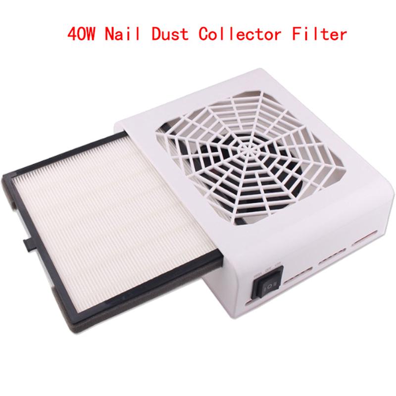 40W Nail Dust Collector Filter Manicure Screen Plate Suction Nail Vacuum Cleaner