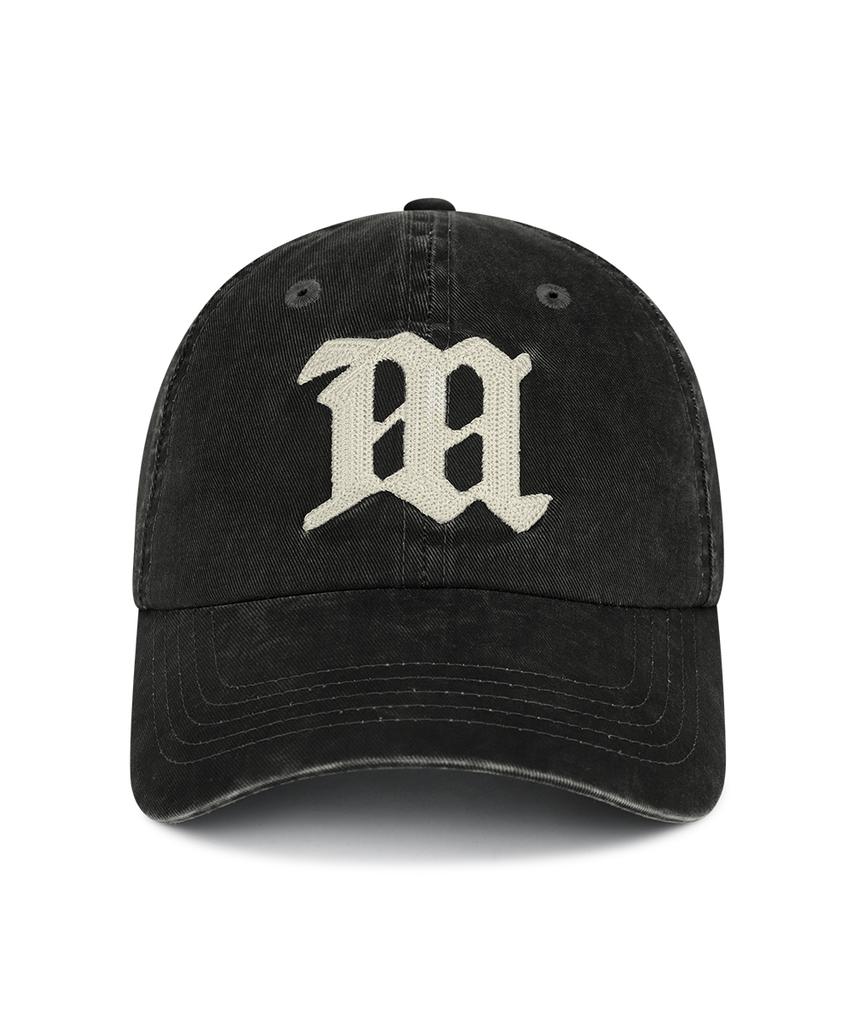 MAHAGRID Vintage Washed M Ball Cap Black(Mg2Gsmab35A)