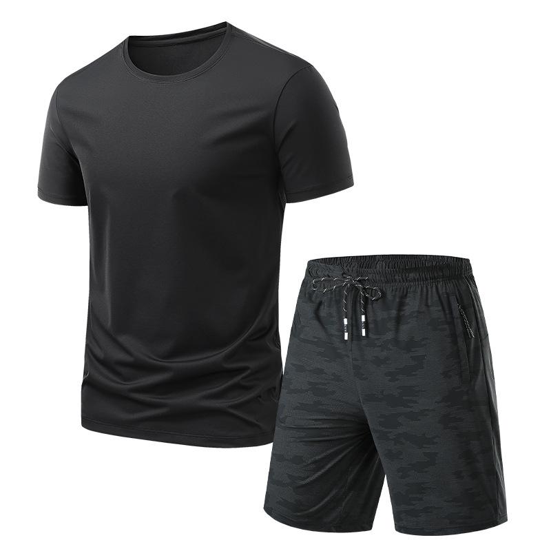 Breathable Sports Set: Men’s T-Shirt and Shorts, Casual Two-Piece Suit, Lightweight, Breathable, Quick-Drying