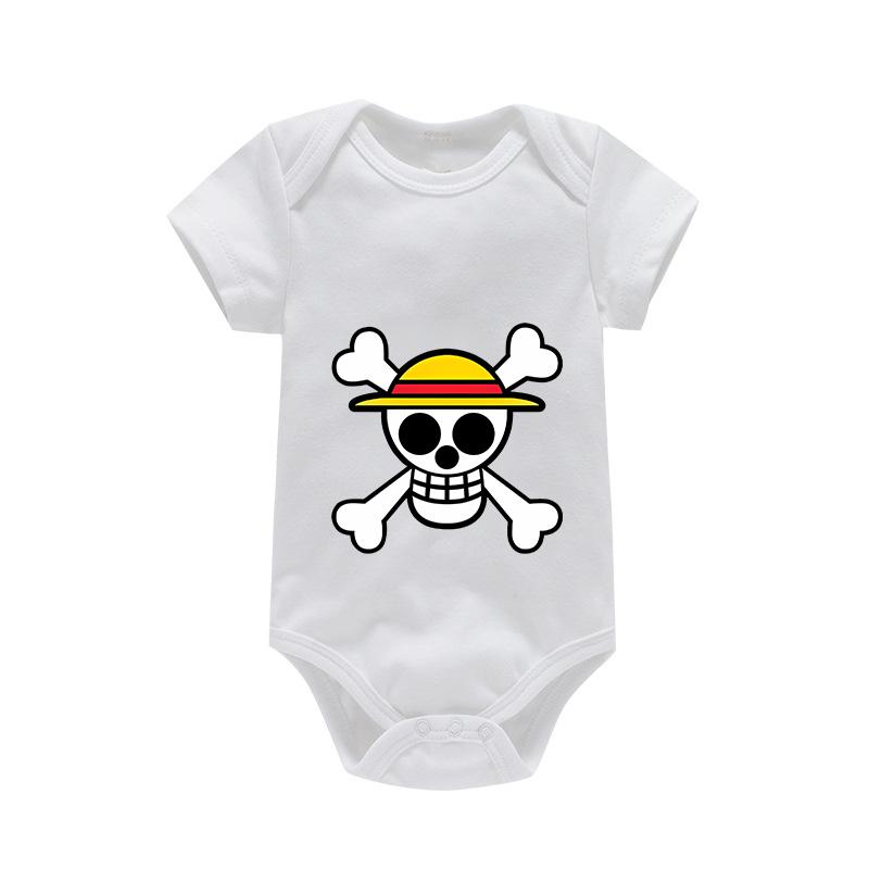 One Piece Baby Krabbelkleidung Neugeborene Baumwollkleidung Luffy Niedliche Anime Figur Strampler Krabbel-T-Shirts Hautfreundliche Strampler Geschenk