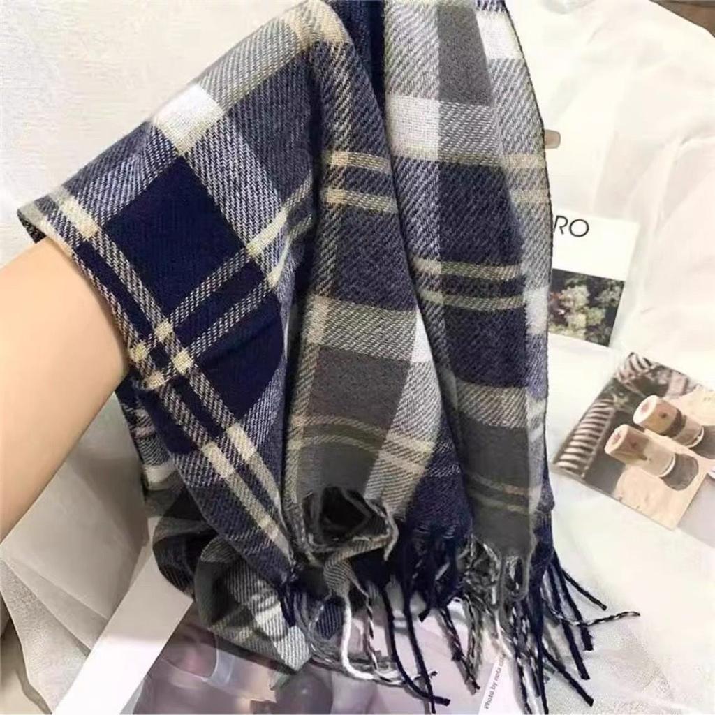 Scarf autumn and winter Korean atmosphere new plaid imitation cashmere warm shawl student versatile men's and women's scarves