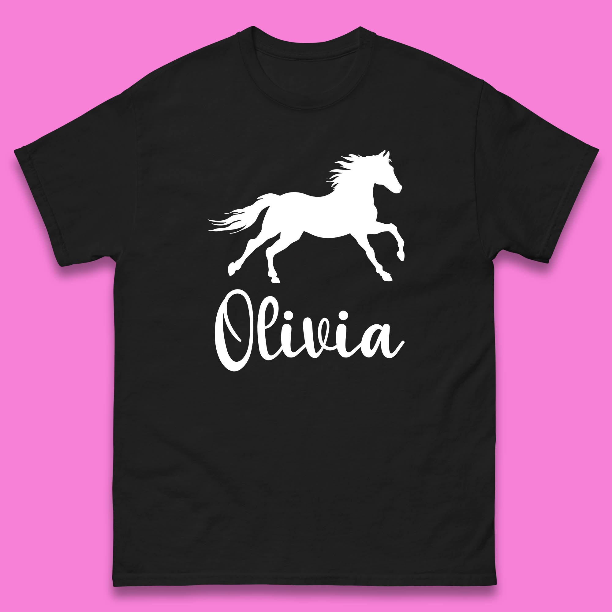 

Personalised Running Unicorn Your Name Or Custom Text Horse & Pony Lover Magic Believer Mens Tee Top L