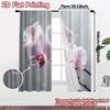 2pcs, 2D FLAT PRINTING Curtains (Without Rod) OrchidBloom Chic Pattern Curtains Versatile Durable Polyester Curtains Decorations