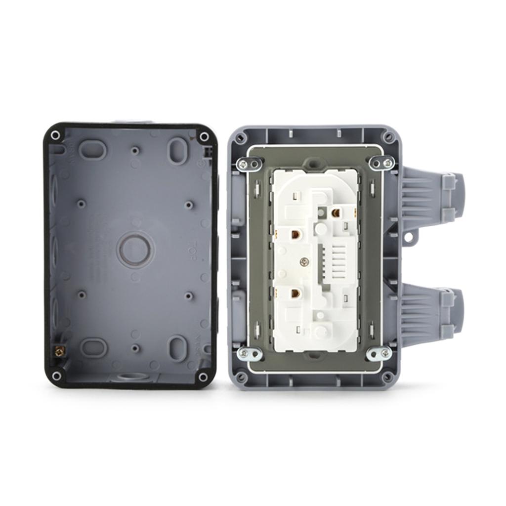 European Standard Weatherproof Outdoor Socket with Lockable Cover Weatherproof Plug Socket for Garden Kitchen Garage