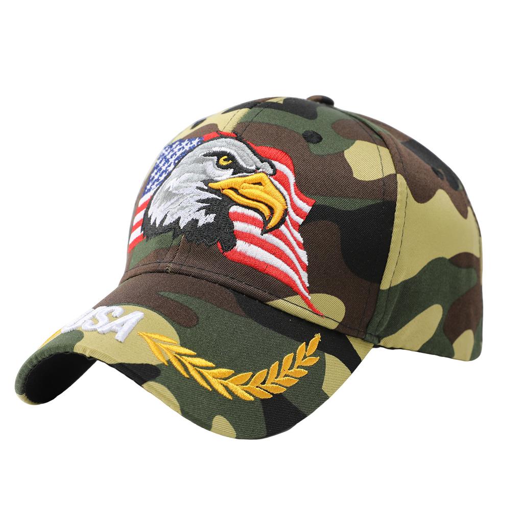 Eagle American Flag Embroidered Baseball Cap Men's High Quality Cap Women's Summer USA Camouflage Sun Hat~