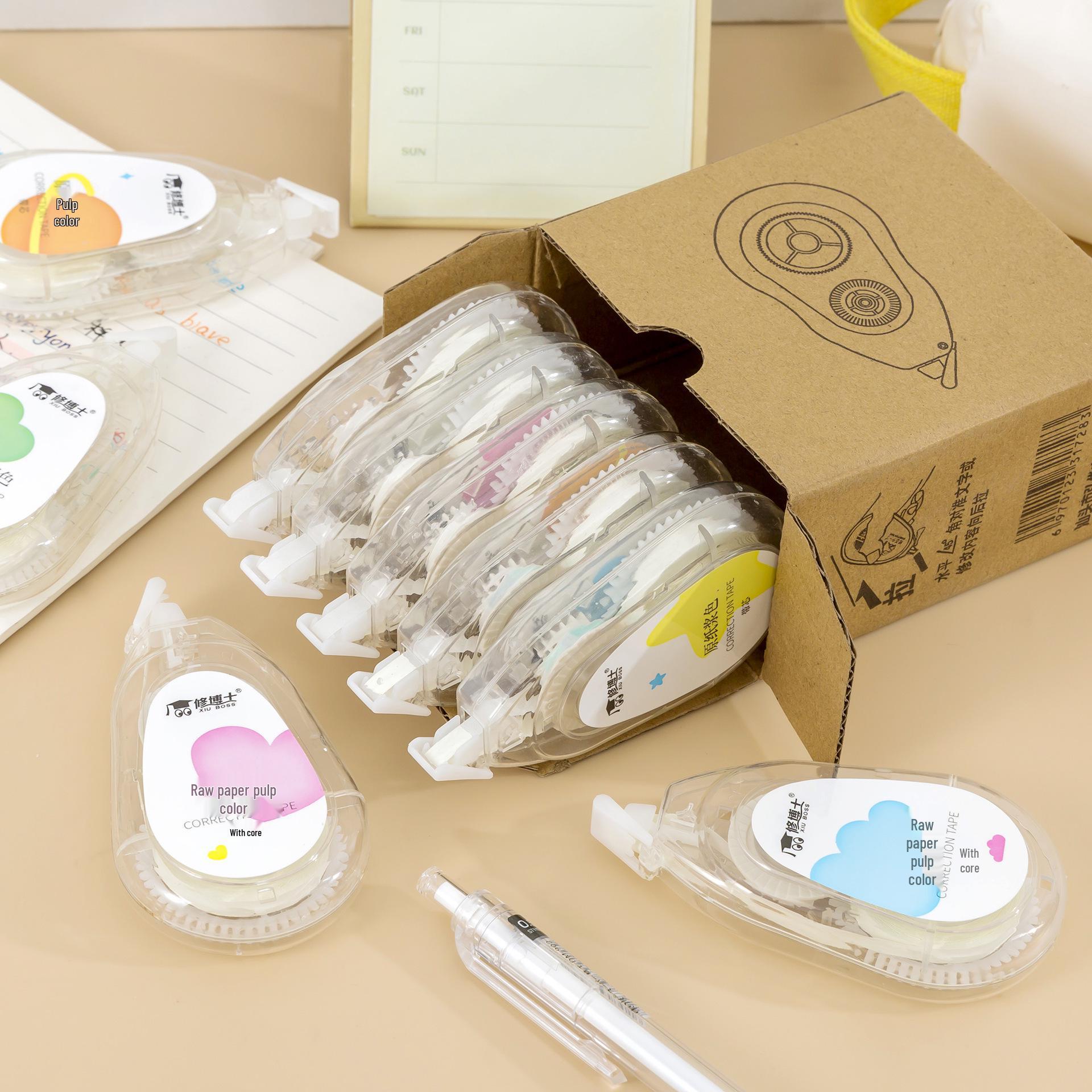 Gradient Color Correction Tape Value Pack: Large Capacity, Silent, Smooth, Two-Color White-Out for Students