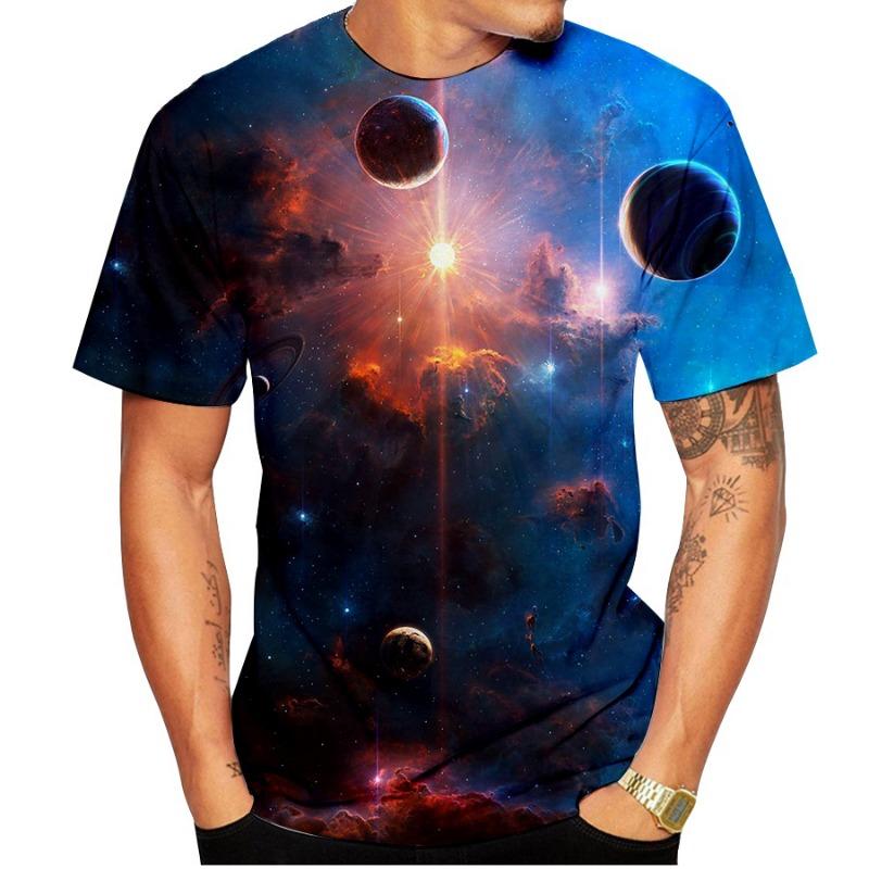 Colorful Galaxy Graphic T-Shirts Planet 3D Print Men Women Short Sleeve T Shirt Hip Hop Oversized Harajuku Tops Tee Kid Clothing