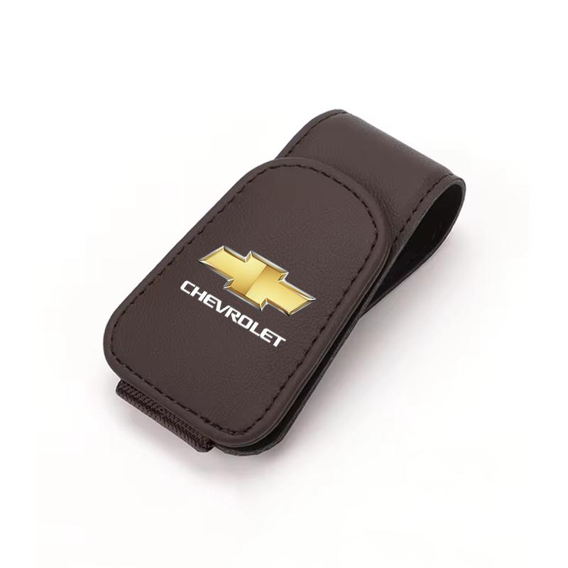 Car Sunglasses Holder Leather Eyeglasses Hanger Sun Visor Glasses Clip For Chevrolet Colorado Cruze Spark Captiva Malibu Trax