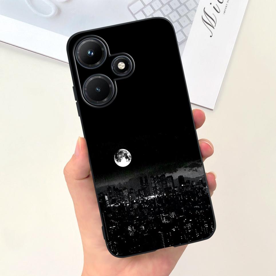 

Для Infinix Hot 30i 30 Play NFC Чохол Місячна Ніч Квітка Рідкий Силікон Задня Кришка Для Infinix Hot 30Play 30i 30 Play Чохол для Телефону Hot 30i (Hot 30i NFC