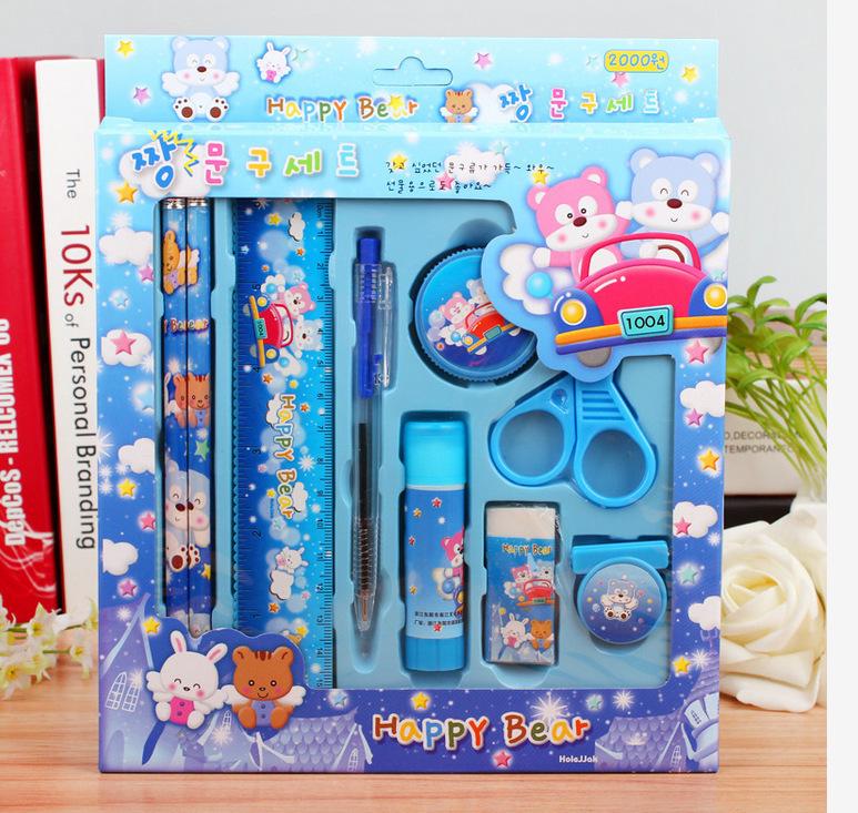 

Креативний подарунковий набір канцтоварів для дітей синій